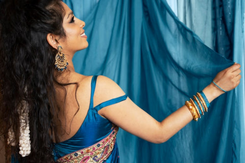 Metallic Accents Add Glamour to Festive Sarees