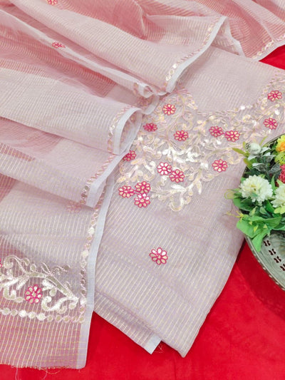 Bind & Bloom Kota Cotton Suit Material (T+D) Blush Pink