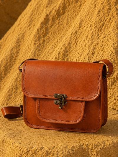 Raahi Pure Leather Sling Bag Burnished Brown
