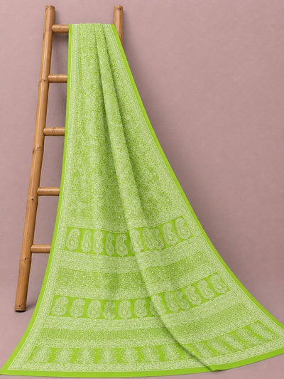 Ruhaani Georgette Chikankari Saree Red