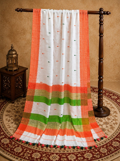 Rang-e-Khaas Khadi Cotton Handloom Saree White