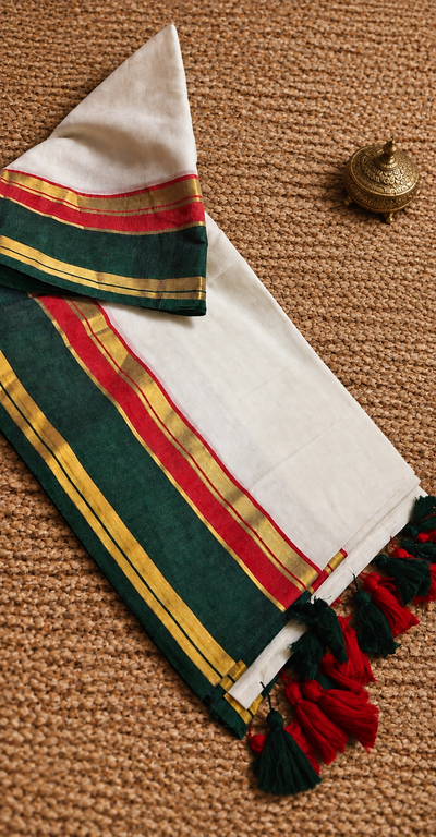 Lalitya Pure Mul Cotton Handloom Saree White
