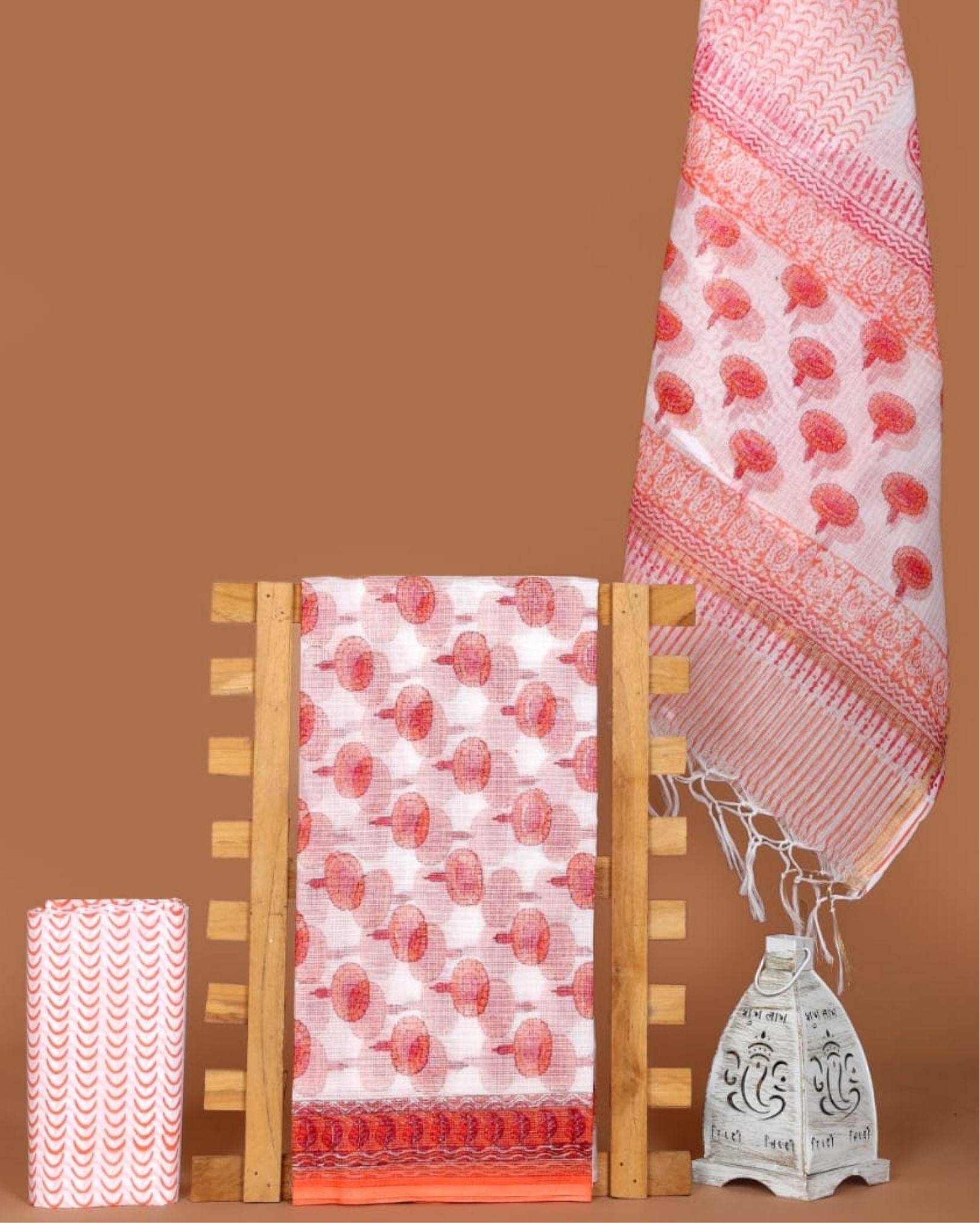 Indiehaat Blockprinted Kota Doria Blue Suit –