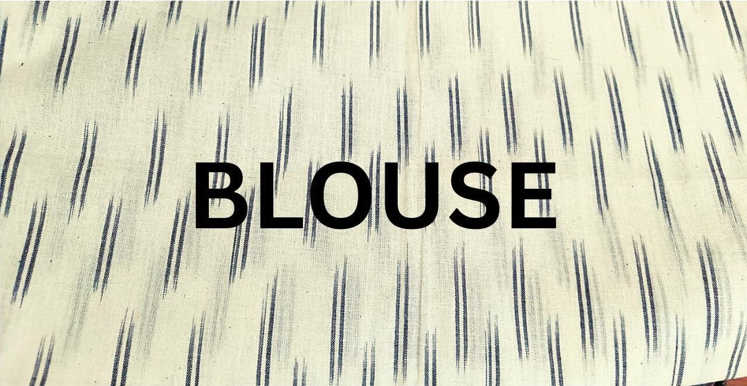 Slub Linen Saree Batik Print Indigo Blue Color with running blouse-Indiehaat