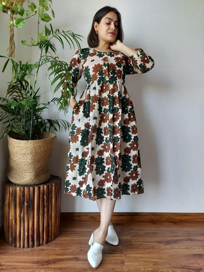Harmonious Blockprinted Cotton Long Dress