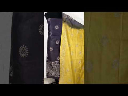 Intriguing Khadi Cotton Batik Blockprint Black Suit