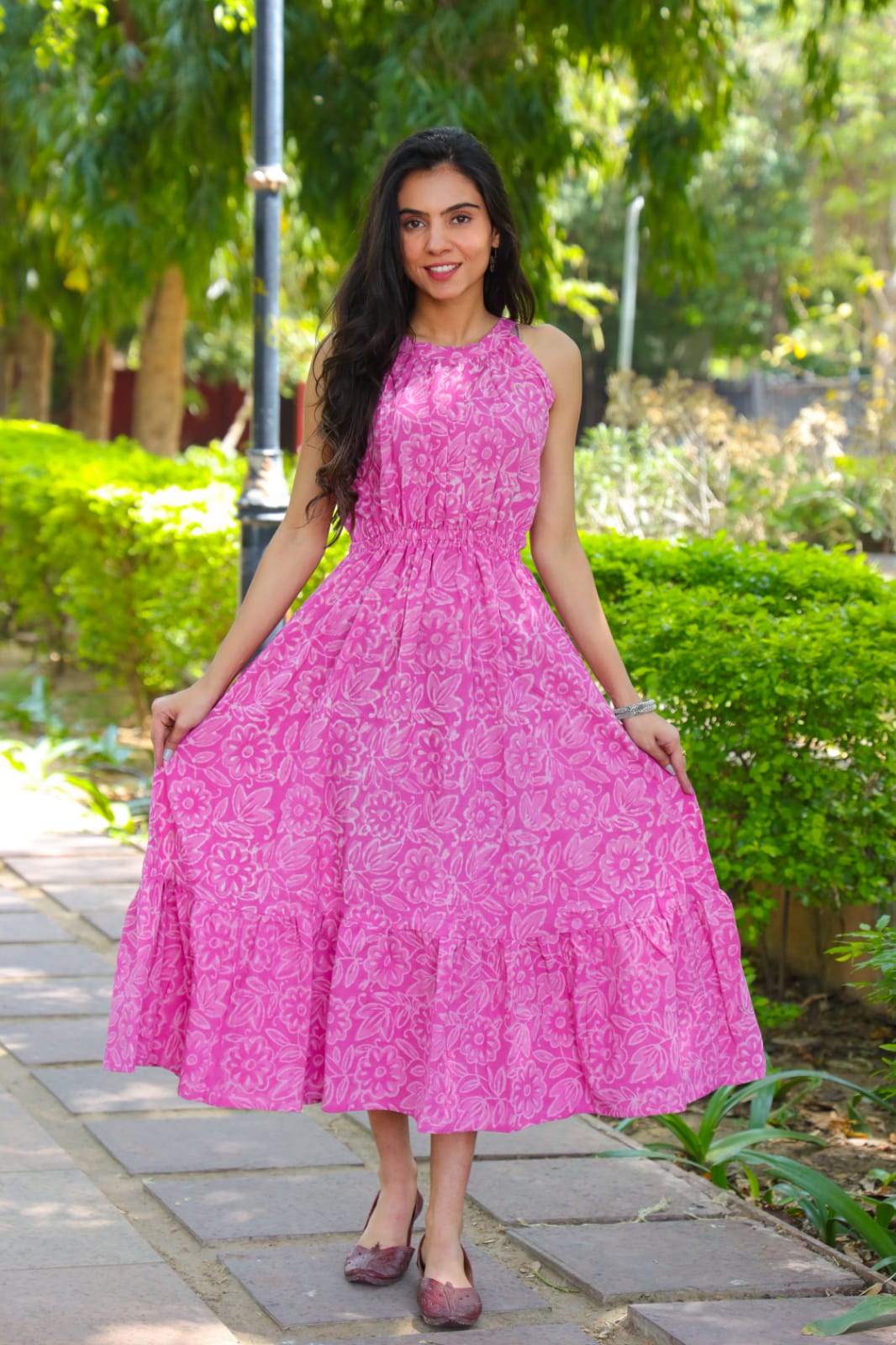 Hand Block Printed Dress Summer Dress Cotton Dress Floral Print