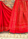 Chanderi Silk Saree Hand Applique Work