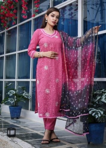 Kota Doria Bandhej Suit – Indiehaat.com