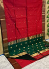 Maheshwari Saree Contrast Pallu