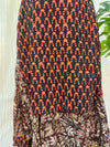 Cotton Skirt Kurti Brown Handblock Print