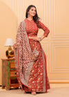 Indiehaat | Blockprinted Red Lehanga Choli Set