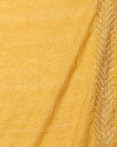 Dreamy Chanderi Silk Mustard Saree
