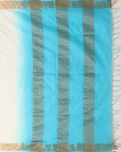 Handloom Kota Silk Poetic Beige & Blue Saree