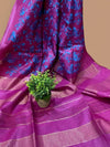 Striking Eri Tussar Silk Embroidered Pink Saree