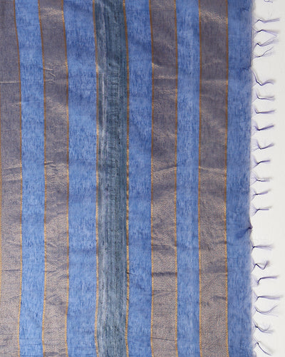 Stunning Eri Tussar Silk Embroidered Purple Saree