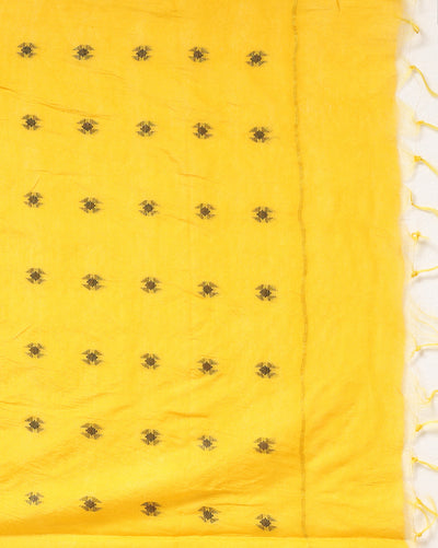 Katan Silk Expressive Handcrafted Yellow Suit (T+B+D)