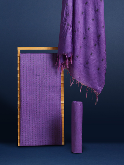 Katan Silk Whispering Handcrafted Purple Suit
