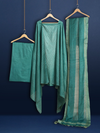 Katan Silk Color-Rich Handcrafted Green Suit