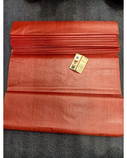 7081-Silk Mark Certified Pure Tussar Silk Red Fabric