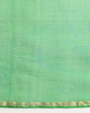 Ornamental Pure Silk Kota Doria Green Saree Handcrafted