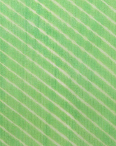 Lehariya Pure Silk Kota Doria Leaf Green Saree Handcrafted