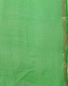 Lehariya Pure Silk Kota Doria Leaf Green Saree Handcrafted