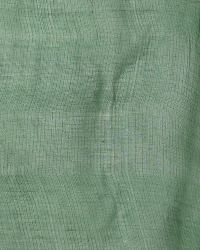 Forest Cotton Kota Doria Green Saree Handcrafted