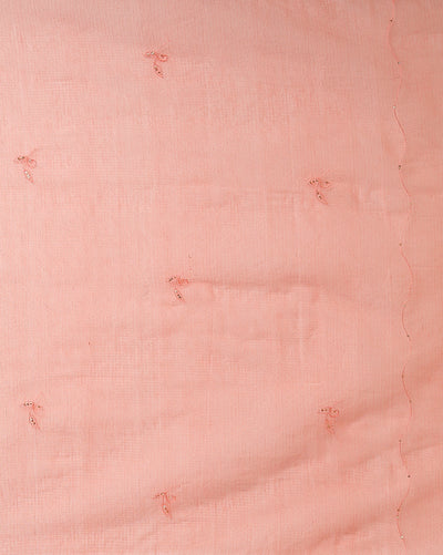 Brilliant Kota Doria Pink Suit Material Embroidered