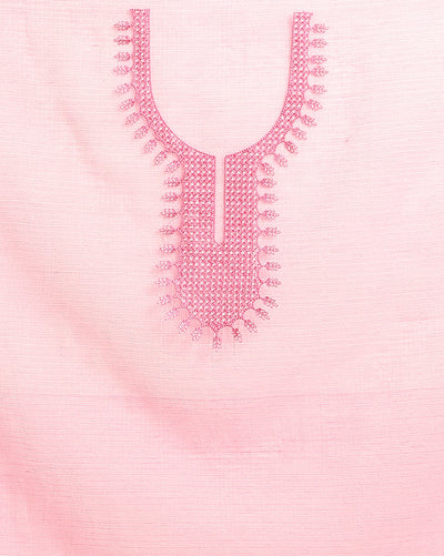 Chikankari Alluring Kota Doria Peach Suit (Top+Bottom+Dupatta)