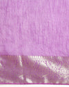 Stunning Banarasi Silk Linen Purple Handloom Saree
