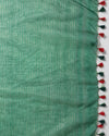 Ornamental Silk Linen Embroidered Green Saree