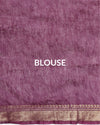 Bold Silk Linen Embroidered Purple Saree