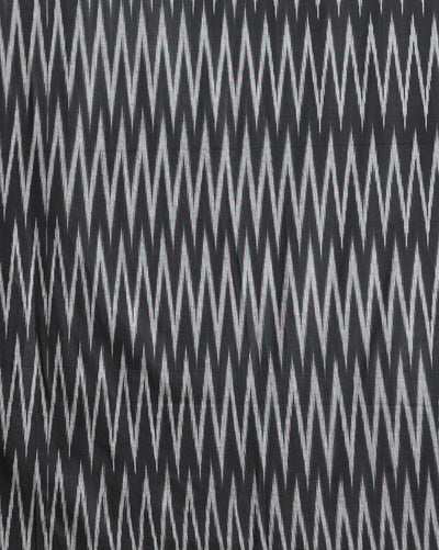 Pure Linen Artistic Black Dupatta & Black Ikkat Kurti Set