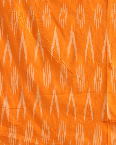 Pure Linen Precious Gray Dupatta & Orange Ikkat Kurti Set