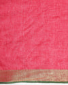 Enigmatic Handwoven Pure Linen Red Saree