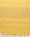 Melodic Handwoven Pure Linen Yellow Saree