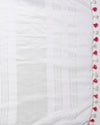 Reflective Handwoven Pure Linen White Saree