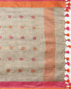 Pure Linen Precious Brown Dupatta & Katan Silk Pink Top Set