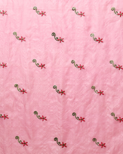 Silkmark Certified Pure Tussar Classy Embroidered Pink Saree
