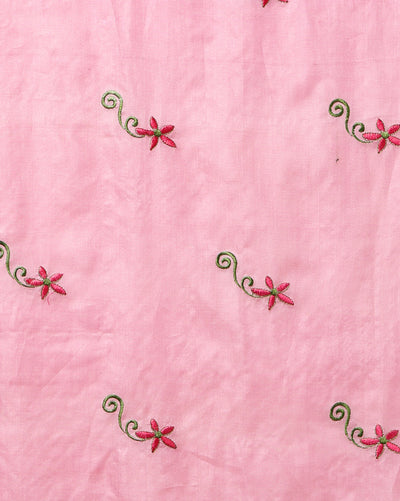 Silkmark Certified Pure Tussar Classy Embroidered Pink Saree