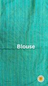 Kota Silk Green color Saree with Running Blouse Zari Border Handcrafted-Indiehaat