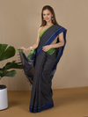 Handloom Mark Patteda Anchu Chic Cotton Saree Davy'S Gray