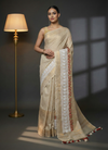 Embroidered Bansbara Tussar Silk Saree Pale Silver