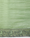 Silkmark Certified Lucid Pure Tussar Cutwork Green Saree