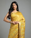 Timeless Silk Linen Embroidered Mustard Saree