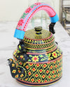 Serene Handpainted Metal Kettle