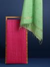 Silkmark Tussar Pink Top Katan Silk Green Dupatta