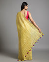 Silkmark Ghicha Tussar Intricate Yellow Saree