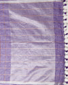 Pure Linen Check Design Handloom Purple Saree